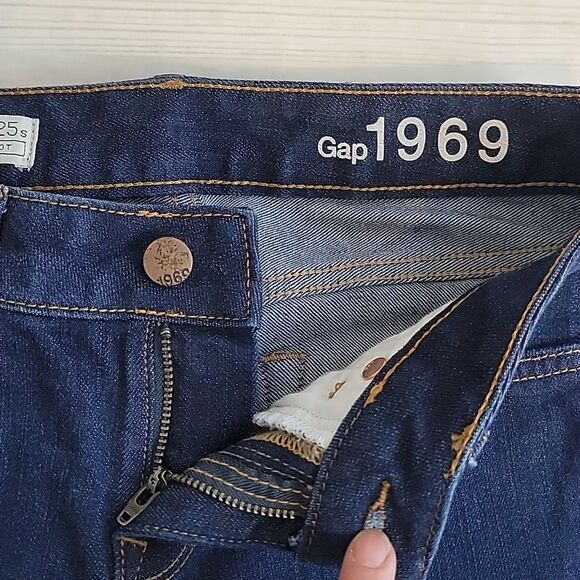 Gap 1969 Dark Blue Denim Jeans Flare Leg Womwns Size Waist 25 - Picture 8 of 13